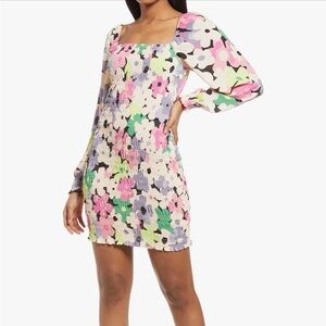 Row A Floral Smocked Mini Dress (Size: M)